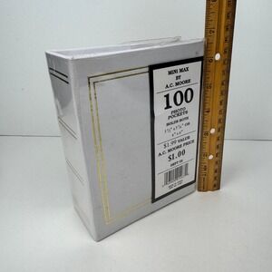 Vtg White Photo Album Mini Max AC Moore Gold Accents 100 Photo Pockets 4x6‎ READ